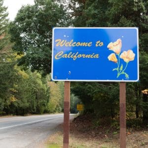 Welcom to California State Highway Entrance Sign